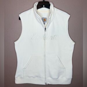Carhartt Women’s Ivory Fleece Vest Medium Outdoor Neutral Minimalist Cabincore